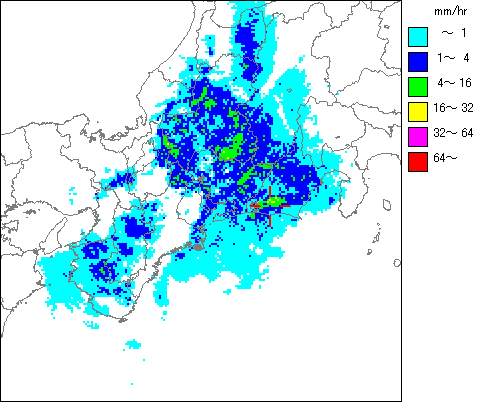 気象レーダー画像