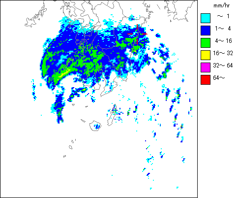 気象レーダー画像