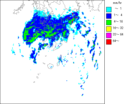 気象レーダー画像