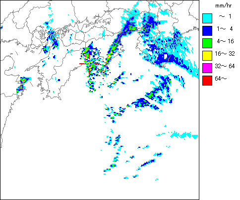 気象レーダー画像