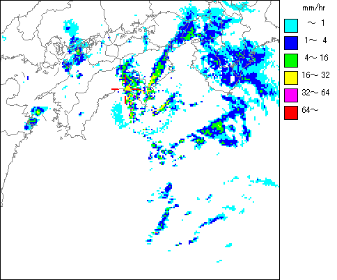 気象レーダー画像