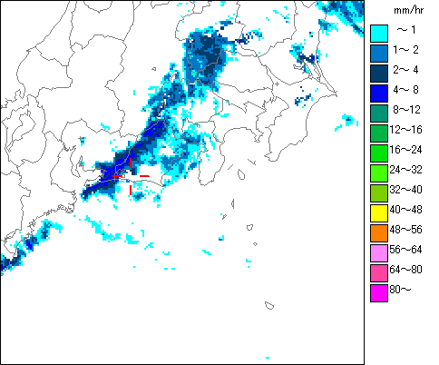 気象レーダー画像