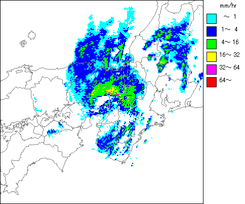気象レーダー画像