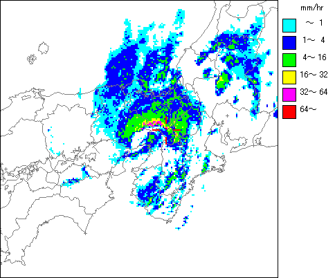 気象レーダー画像