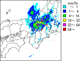 気象レーダー画像