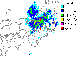 気象レーダー画像