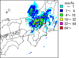 気象レーダー画像