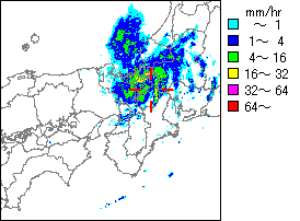 気象レーダー画像