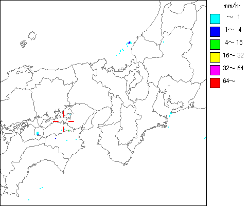 気象レーダー画像
