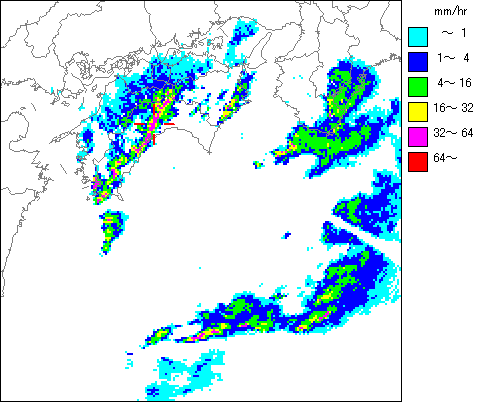 気象レーダー画像