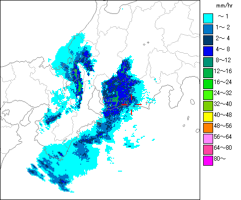 気象レーダー画像