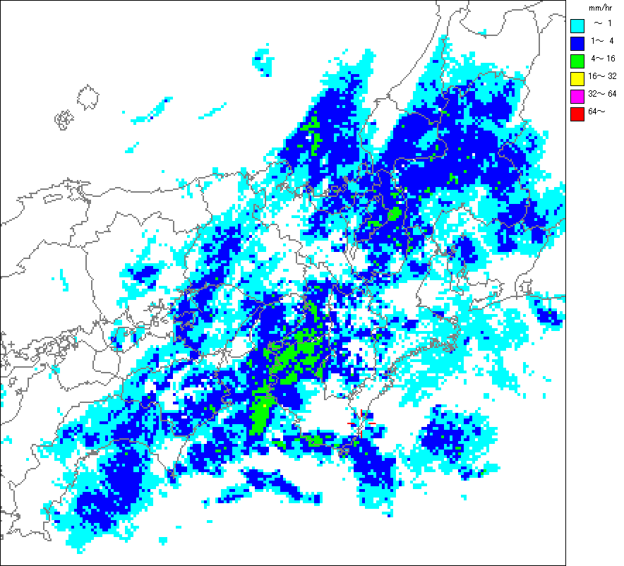 気象レーダー画像