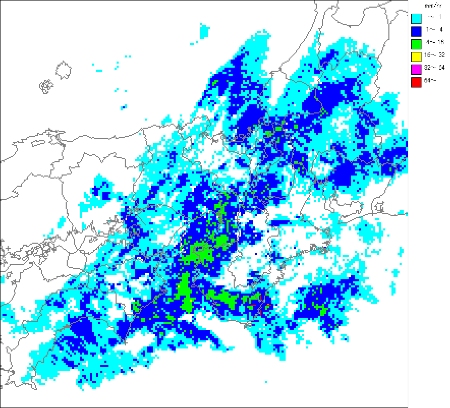 気象レーダー画像