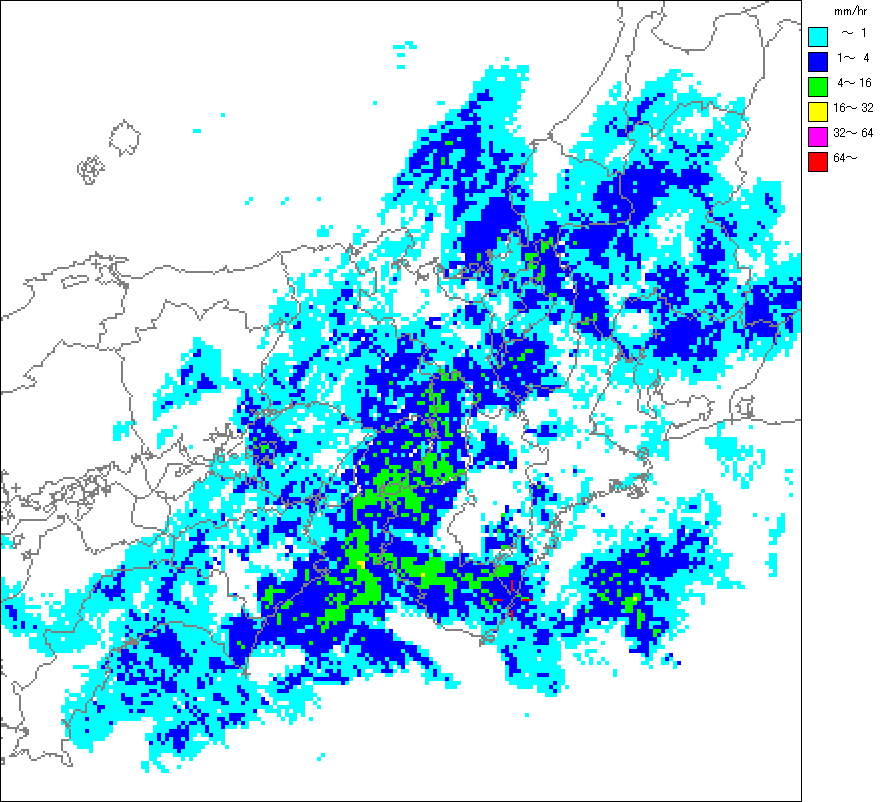 気象レーダー画像