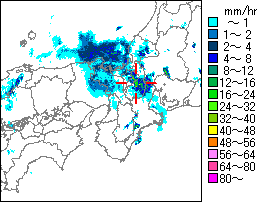 気象レーダー画像