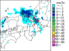 気象レーダー画像
