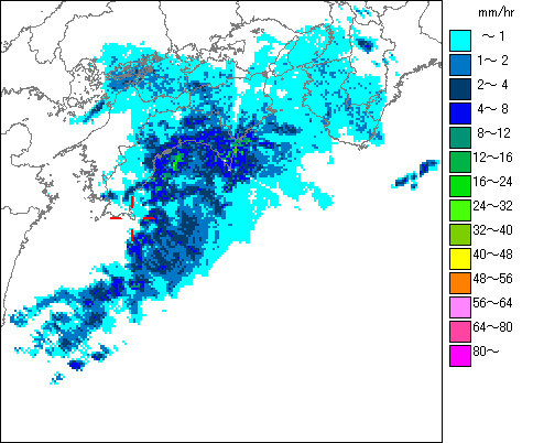 気象レーダー画像