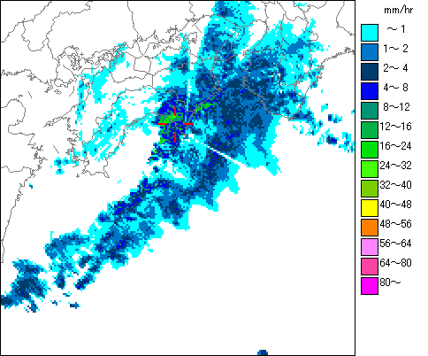 気象レーダー画像