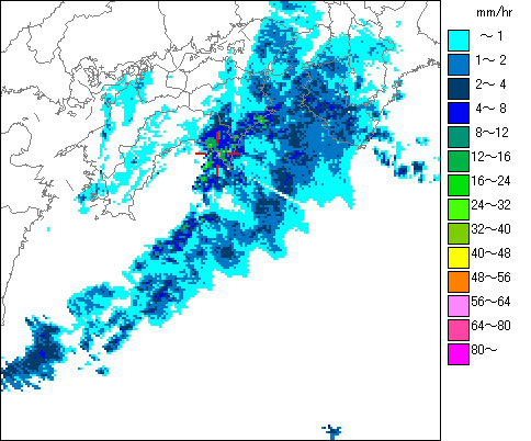 気象レーダー画像