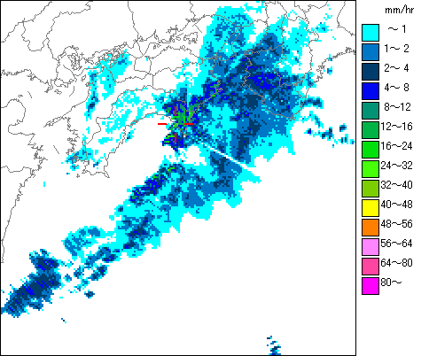 気象レーダー画像