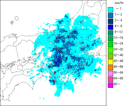 気象レーダー画像