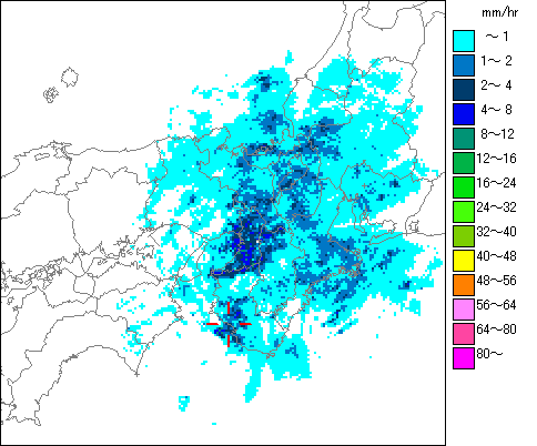 気象レーダー画像