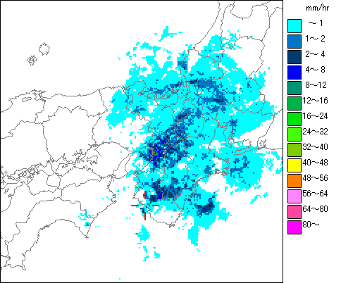 気象レーダー画像