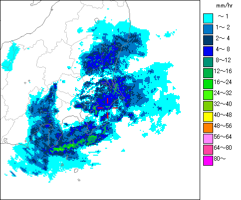 気象レーダー画像