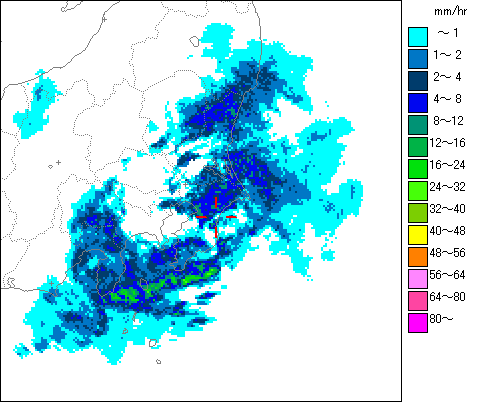気象レーダー画像