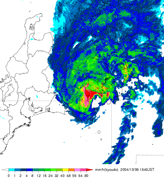 気象レーダー画像