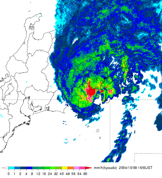 気象レーダー画像