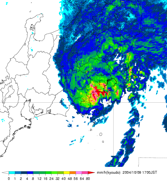気象レーダー画像