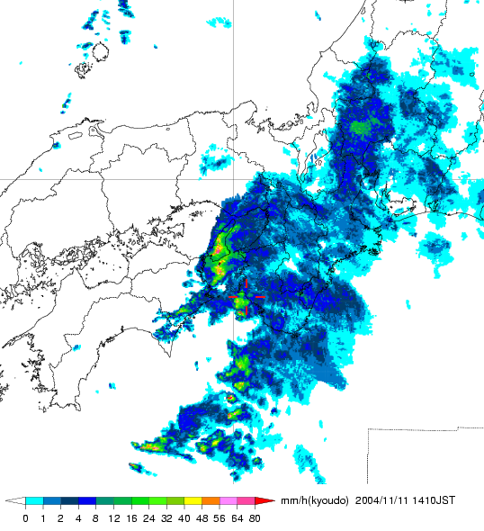 気象レーダー画像