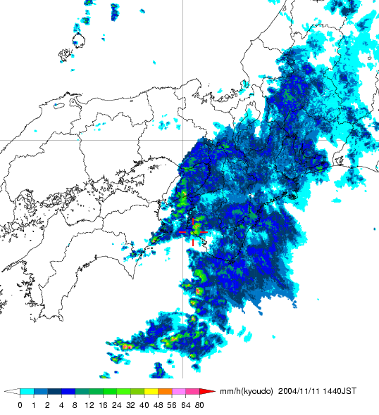 気象レーダー画像