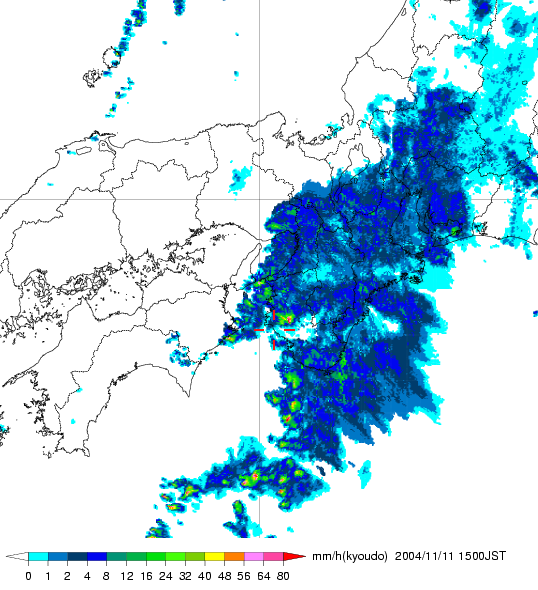 気象レーダー画像