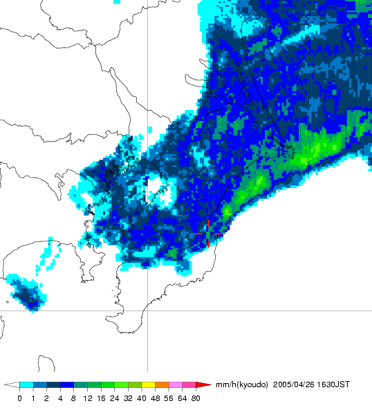 気象レーダー画像