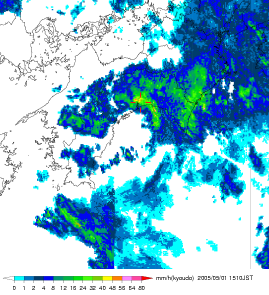 気象レーダー画像