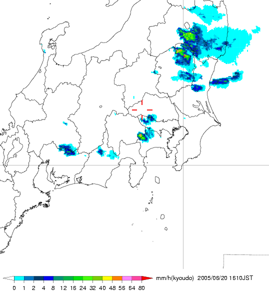 気象レーダー画像