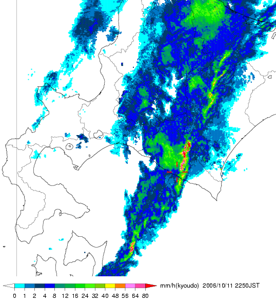 気象レーダー画像