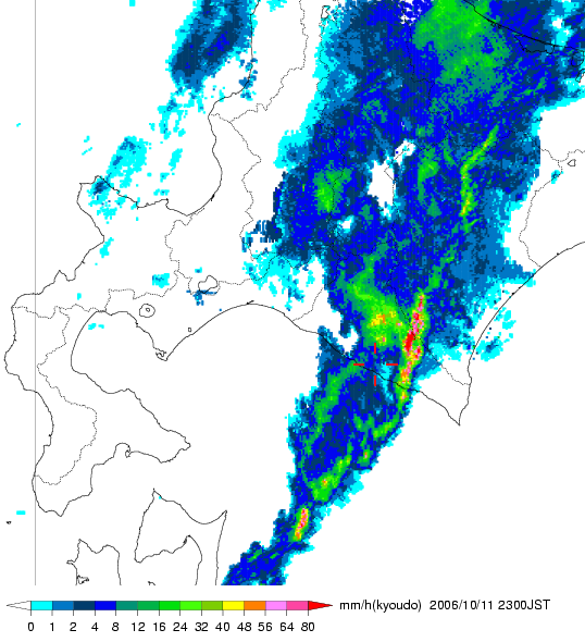 気象レーダー画像