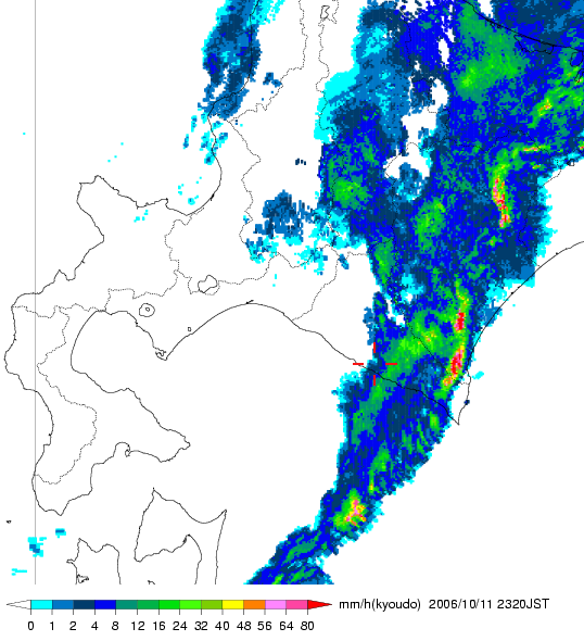 気象レーダー画像