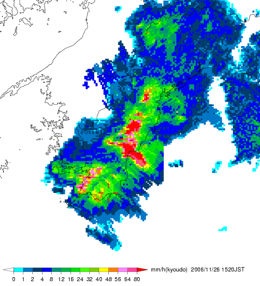 気象レーダー画像