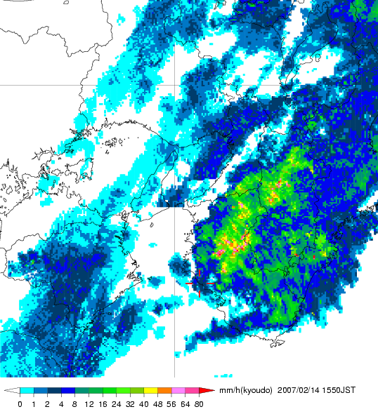 気象レーダー画像