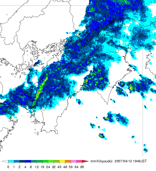 気象レーダー画像