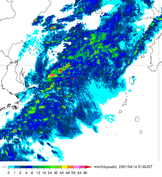 気象レーダー画像