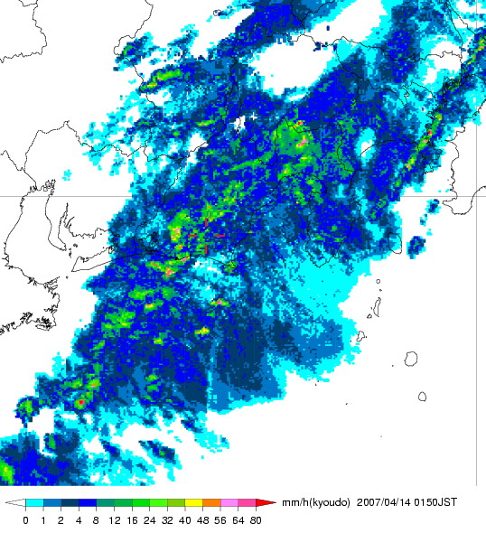 気象レーダー画像