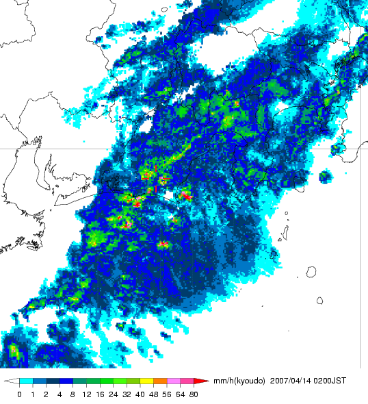 気象レーダー画像