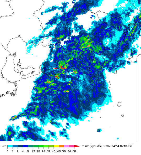 気象レーダー画像