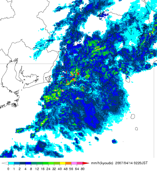 気象レーダー画像