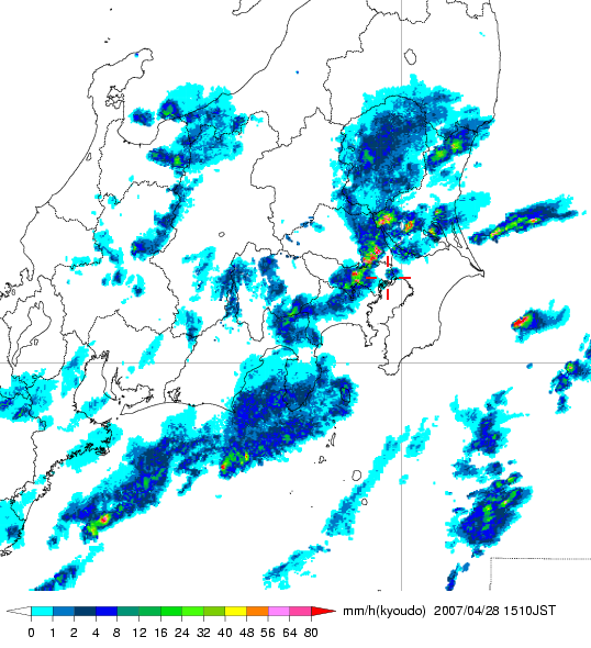 気象レーダー画像